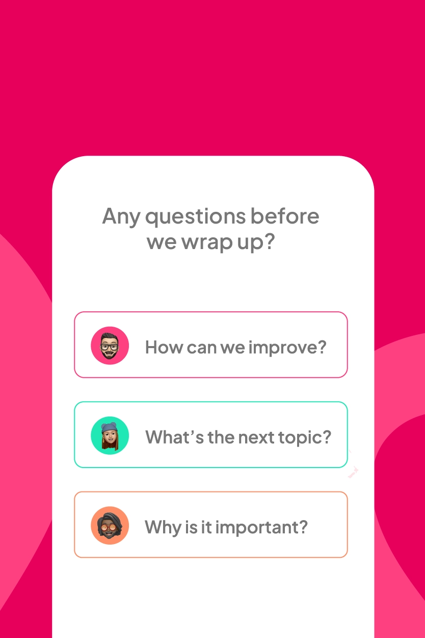 An audience question and answer queue